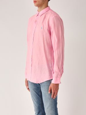 2. Slim fit linen shirt for men Bubble Pink