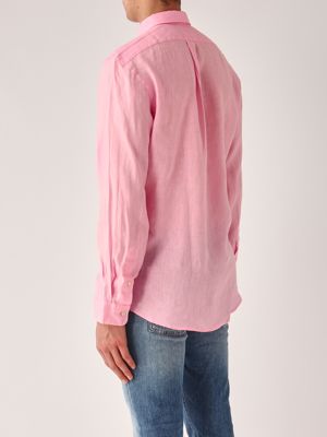 3. Slim fit linen shirt for men Bubble Pink