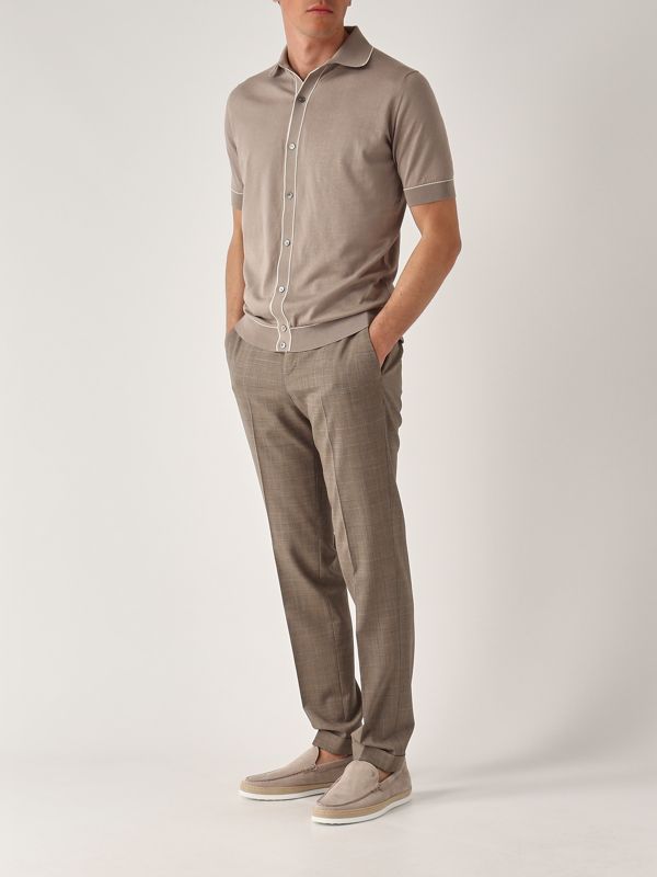 5. Pantalón de hombre Master Fit de lana virgen elástica Topo-Marrón PT Torino coafmaz00cl1t065