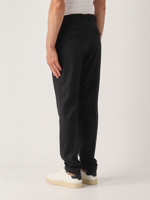Pantalon habillé en laine Canali bleu marine | Pantalons confortables pour hommes chez Louis Copeland