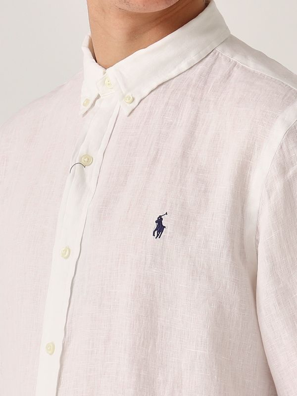 4. Slim fit linen shirt for men White Polo Ralph Lauren 710966295