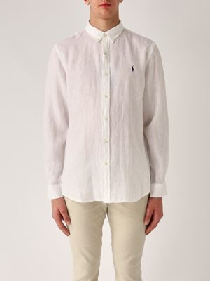 1. Slim fit linen shirt for men White