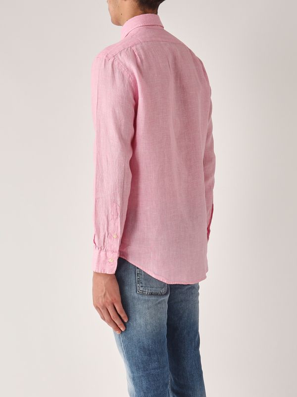 3. Custom fit linen shirt for men Pink-White Polo Ralph Lauren 710968971