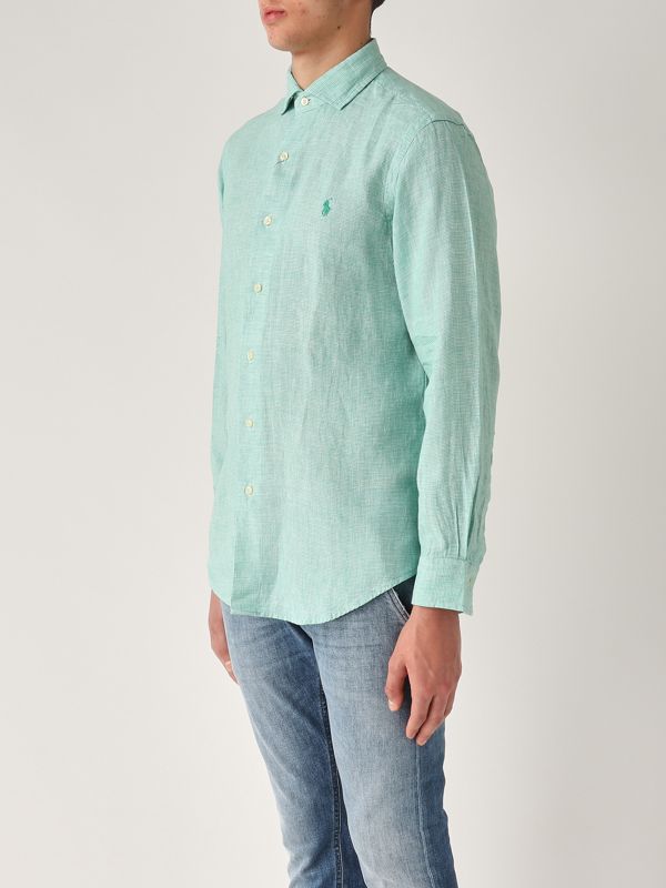2. Custom fit linen shirt for men Tiffany-White Polo Ralph Lauren 710968971