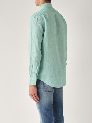 3. Custom fit linen shirt for men Tiffany-White