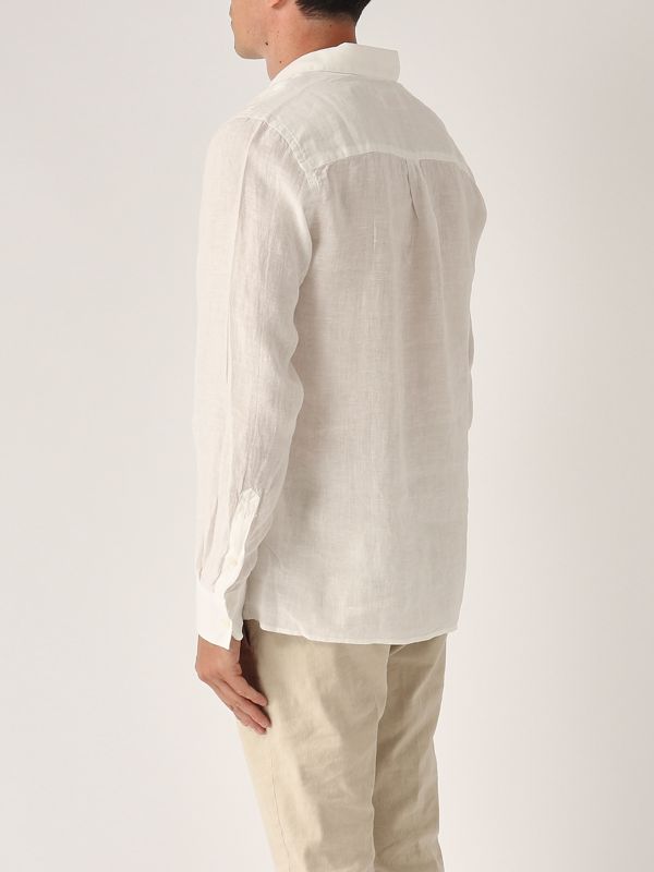 3. Camicia uomo Ventotene in lino Bianco MC2 Saint Barth vnt0001