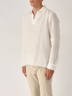 2. Camicia uomo Ventotene in lino Bianco