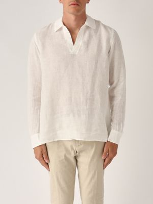 1. Camicia uomo Ventotene in lino Bianco