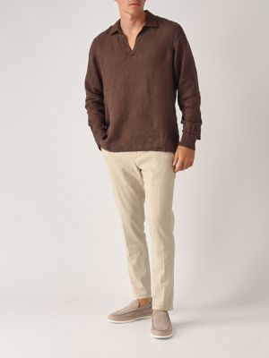 5. Camicia uomo Ventotene in lino Testa di Moro