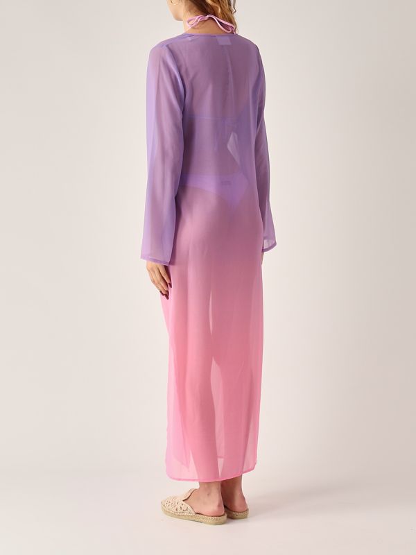 3. Vestido de mujer Aghata de georgette Lila-Rosa MC2 Saint Barth agh0001