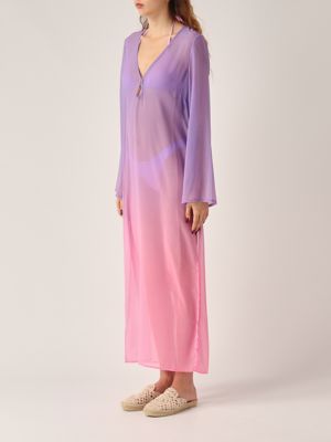 2. Vestido de mujer Aghata de georgette Lila-Rosa