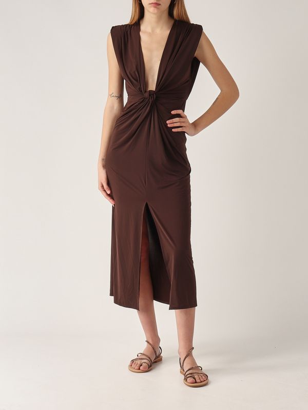 brown stretch dress Stretch Cotton Maxi Dress main image 1