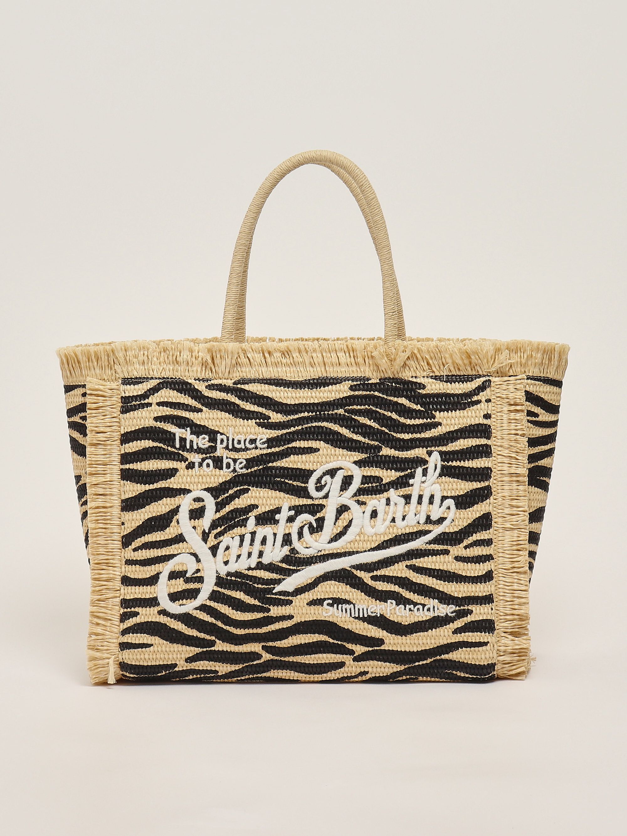 Women's raffia vanity bag vani021 Zebra | Caposerio.com