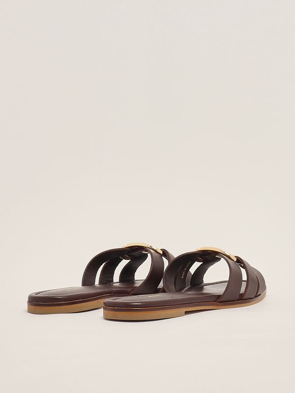 3. Women's leather sandal Chocolate Twinset 251tgt090
