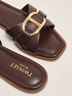 4. Women's leather sandal Chocolate