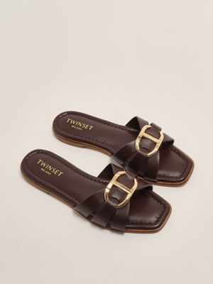 2. Women's leather sandal Chocolate