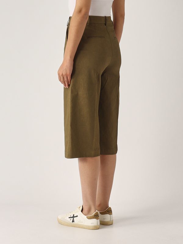 Raccontami stretch linen blend Bermuda shorts for women