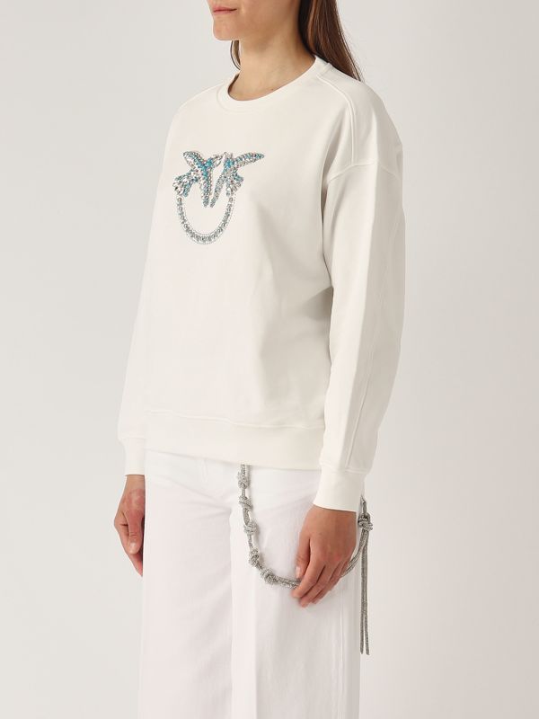 2. Nelly cotton sweatshirt for women White Pinko 100534a2g8