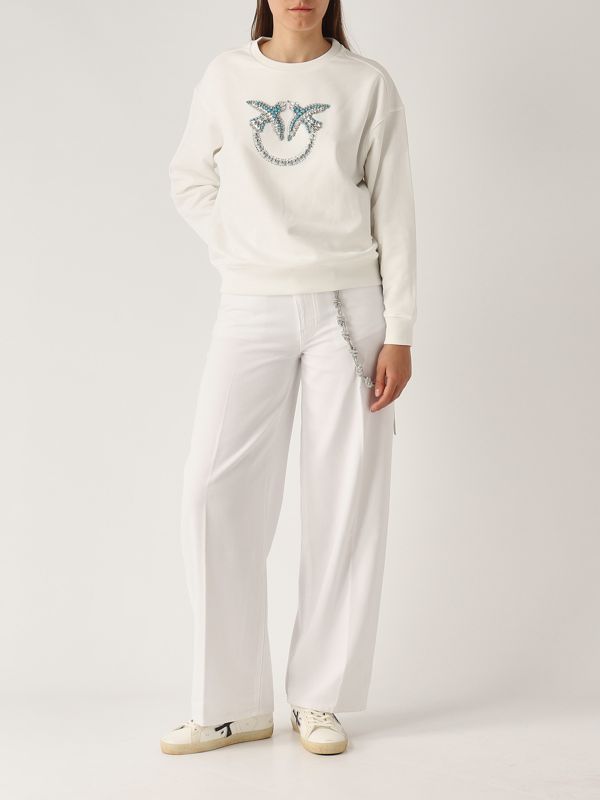 4. Nelly cotton sweatshirt for women White Pinko 100534a2g8