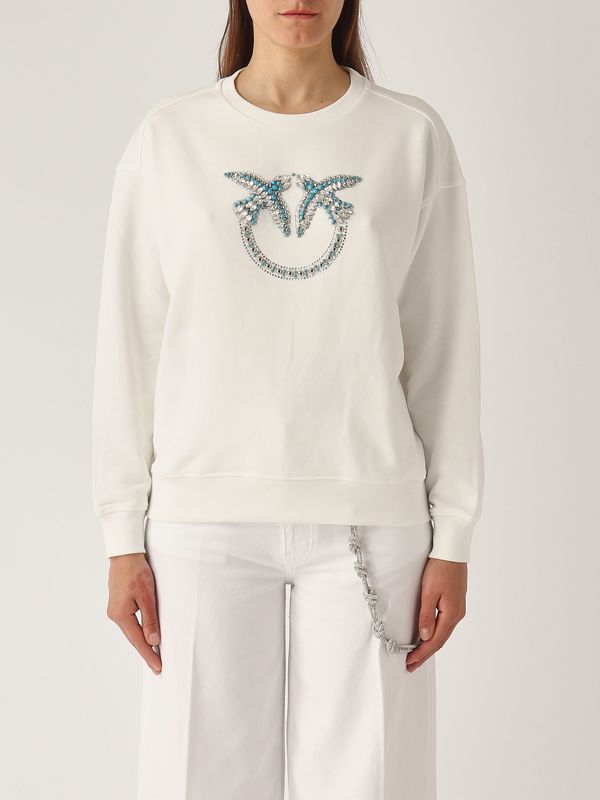 1. Nelly cotton sweatshirt for women White Pinko 100534a2g8
