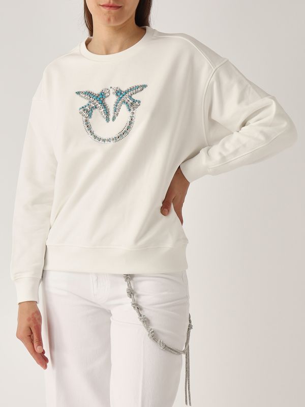 5. Nelly cotton sweatshirt for women White Pinko 100534a2g8