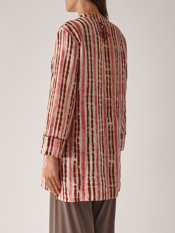 3. Caftano donna in lino Rosa-Beige Maliparmi jm552943049