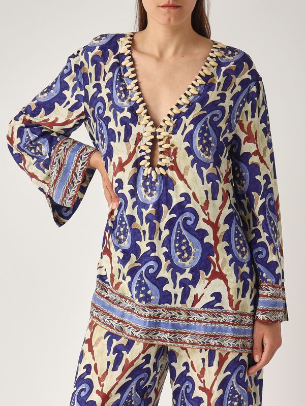 4. Women's viscose caftan Light Blue-Blue Maliparmi jm553650626
