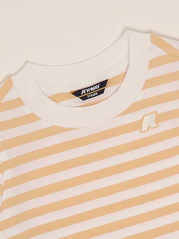 3. Baumwoll-T-Shirt für Mädchen Weiß-Nackt K-Way k2126zw