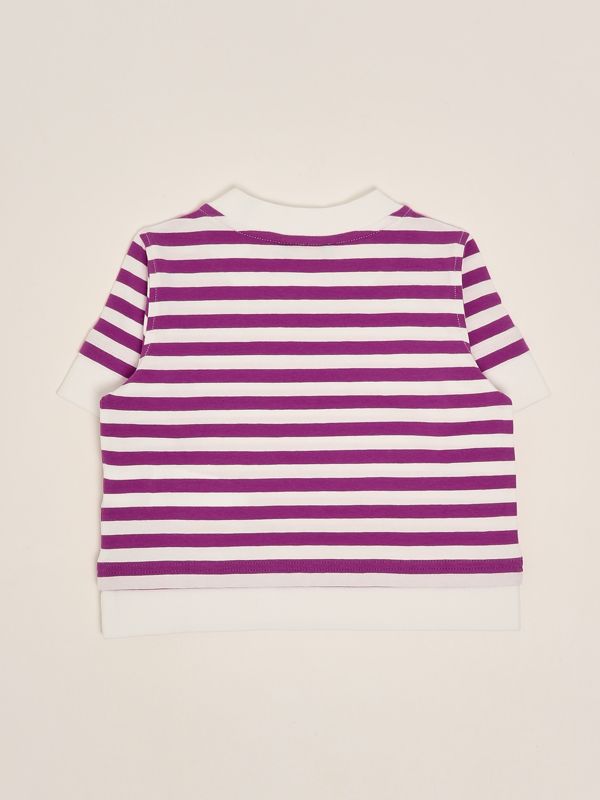 2. Baumwoll-T-Shirt für Mädchen Weiß-Violett K-Way k2126zw