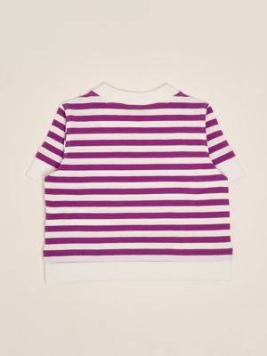 2. Baumwoll-T-Shirt für Mädchen Weiß-Violett