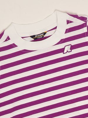 3. Baumwoll-T-Shirt für Mädchen Weiß-Violett