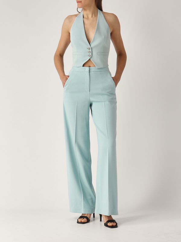 5. Moretta stretch cady fabric gilet for women Sky blue Pinko 104931a213