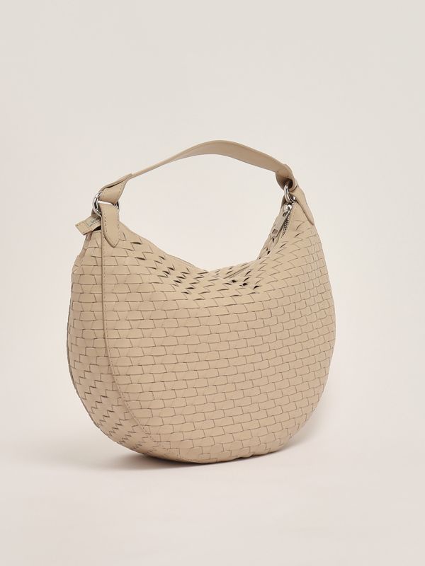 2. Borsa donna Dumpling Nappa Woven Large in pelle intrecciata Avorio Orciani b02184nwo