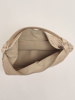 4. Borsa donna Dumpling Nappa Woven Large in pelle intrecciata Avorio