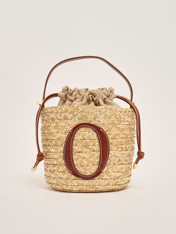 1. Sac Tropea pour femme en raphia et cuir Cuir Orciani b02197trp