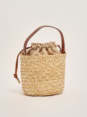 2. Sac Tropea pour femme en raphia et cuir Cuir