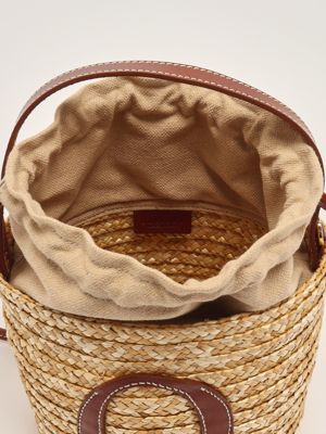 4. Sac Tropea pour femme en raphia et cuir Cuir