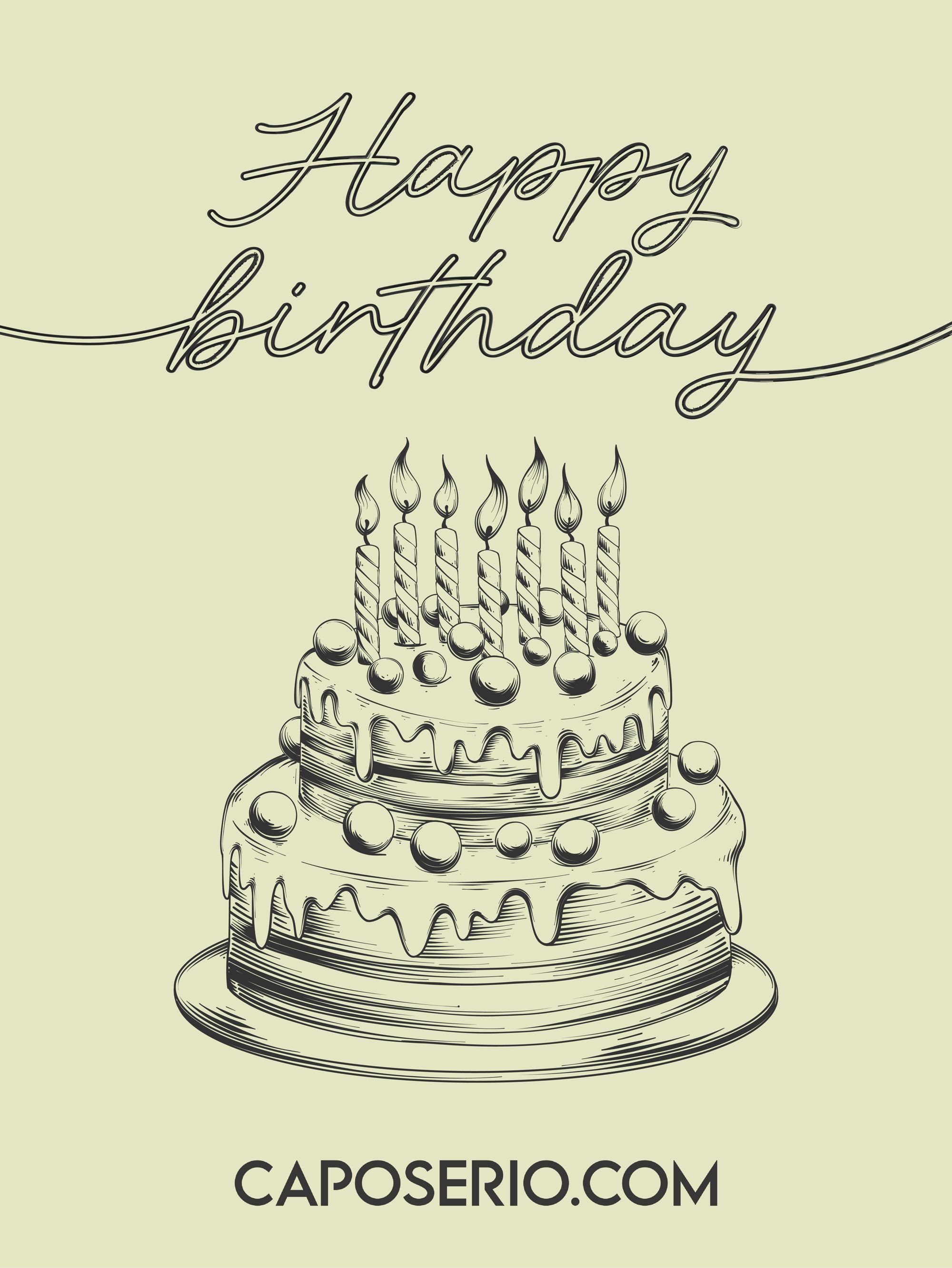 1. Gift Card - Feliz cumpleaños Tarta de cumpleaños Caposerio xgc03