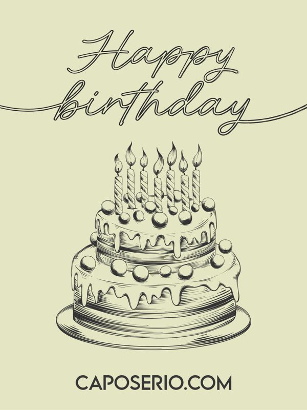 Gift Card - Alles Gute zum Geburtstag Geburtstagstorte Caposerio