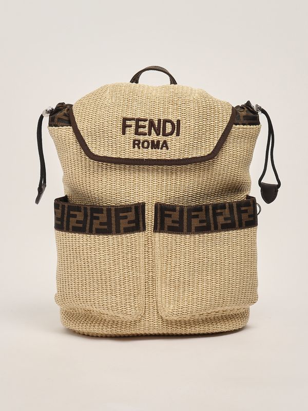 Kinder-Rucksack aus Bast 8bz055auin Natur-Tabak