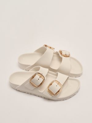 2. Arizona Big Buckle EVA rubber sandals for women Dirty White