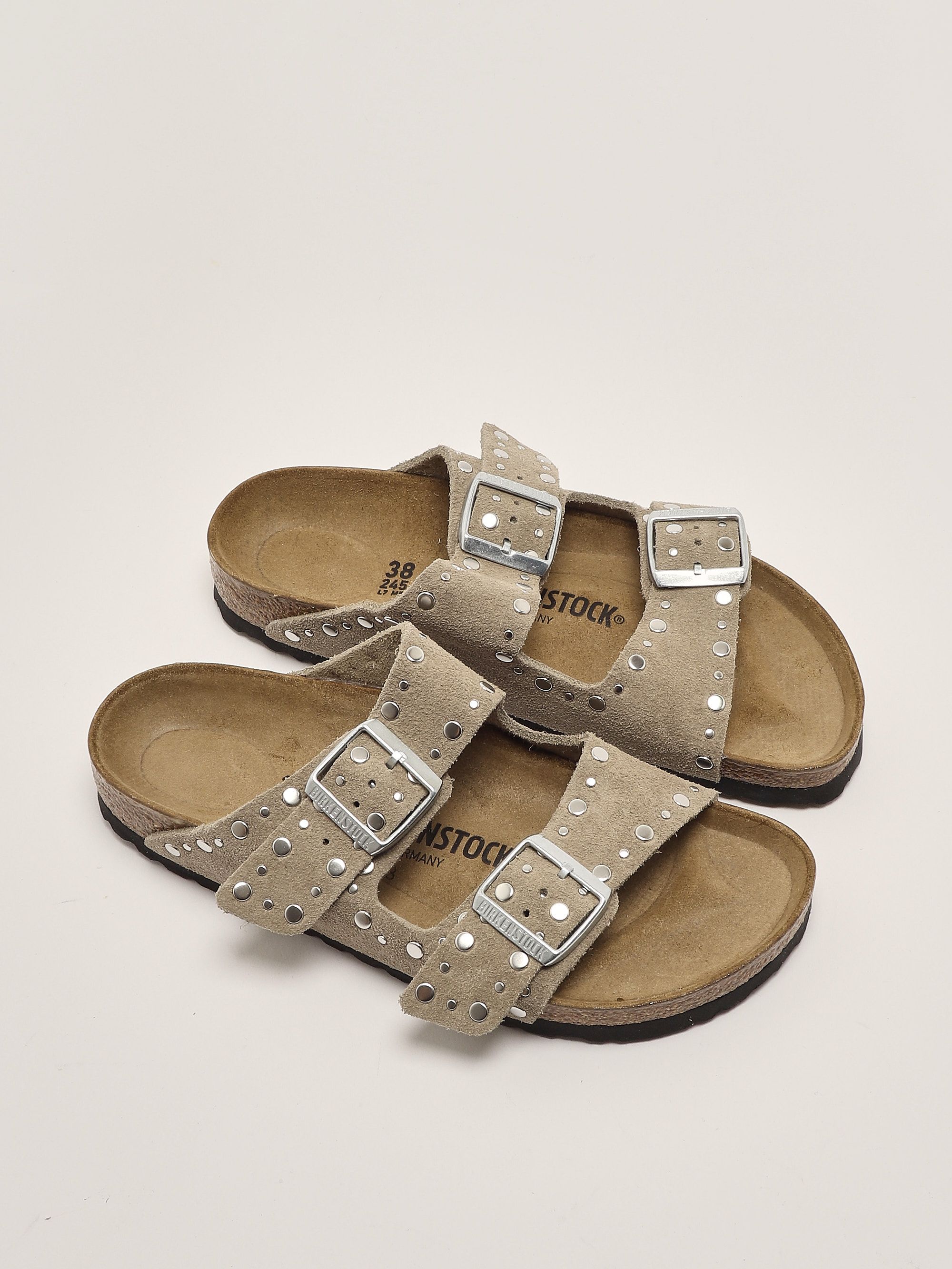 Sandale Arizona Rivet pour femme en daim 1029390 Gris