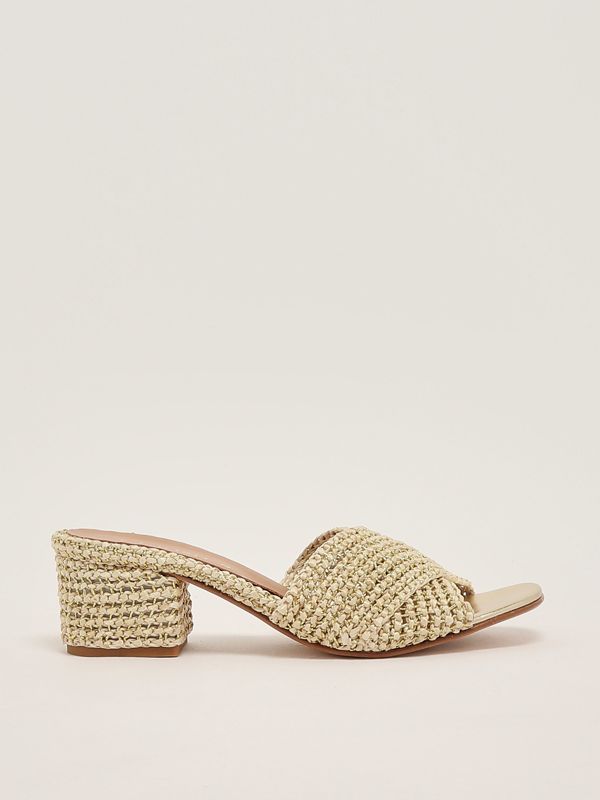 CC 26s Sandals Light Pink Leather Raffia 632402
