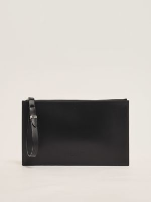 1. Men's leather clutch bag Black