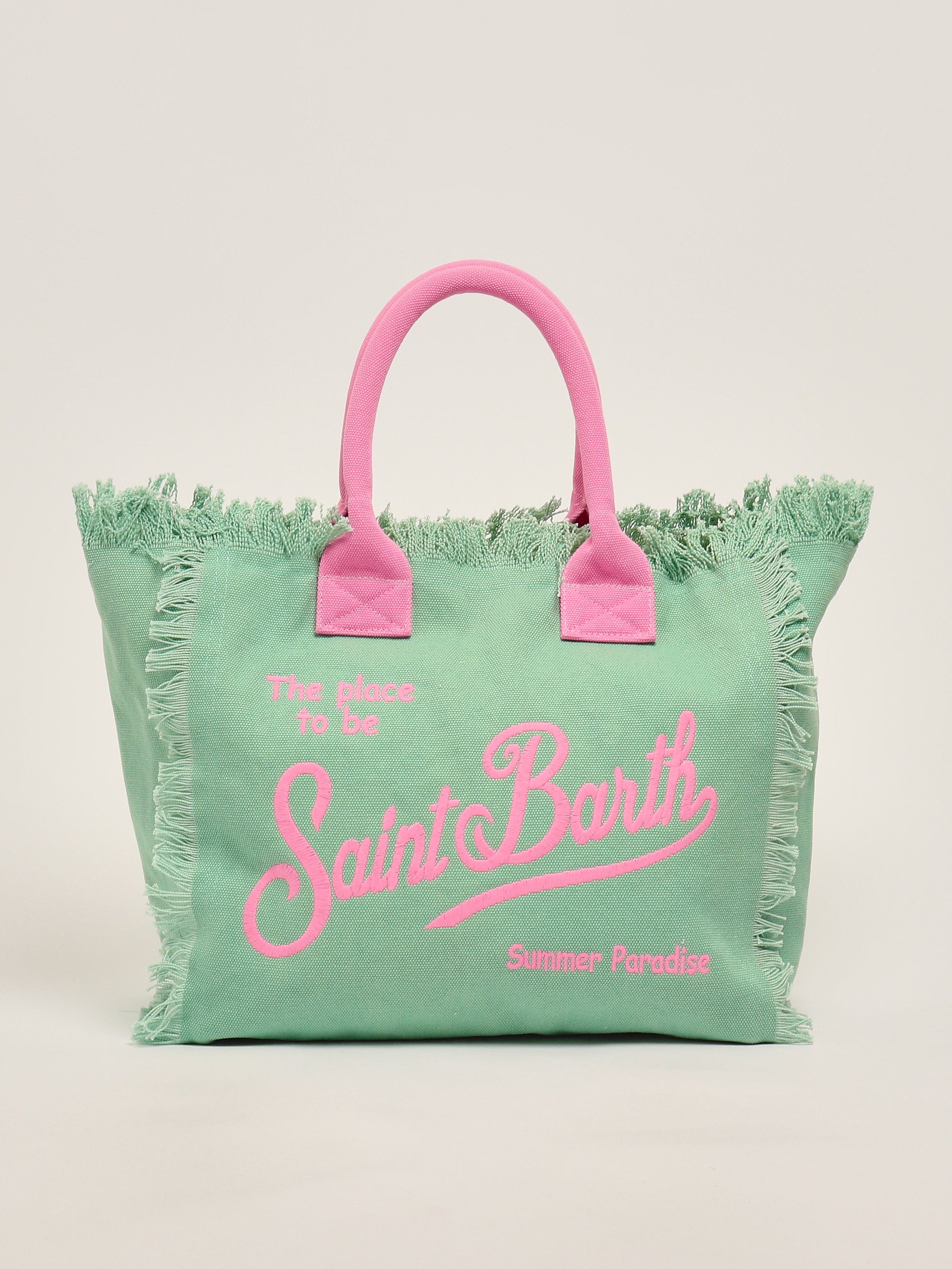 ハンドバッグ MC2 SAINT BARTH Vanity cotton handbag Cotton canvas Vanity tote bag with toile de jouy print | AI