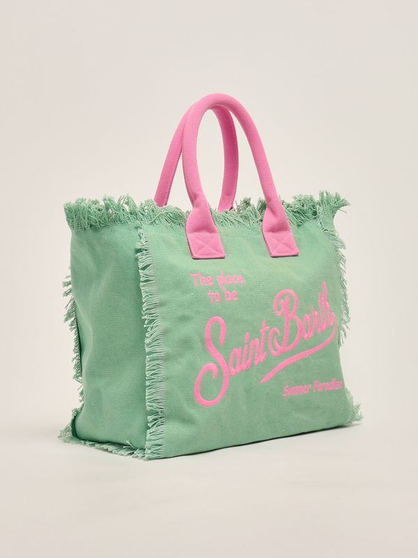 ハンドバッグ MC2 SAINT BARTH Vanity cotton handbag with maxi logo print Vanity cotton handbag with maxi logo print MC2 SAINT BARTH