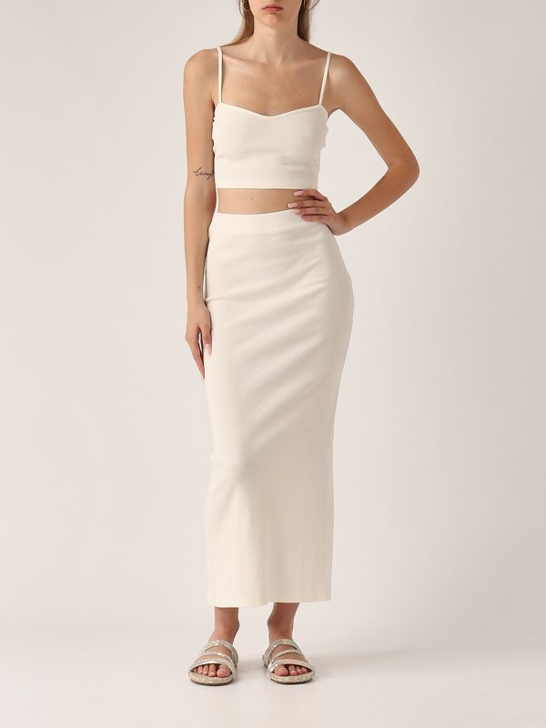 5. Gonna donna Lane in cotone stretch Bianco MC2 Saint Barth lane001