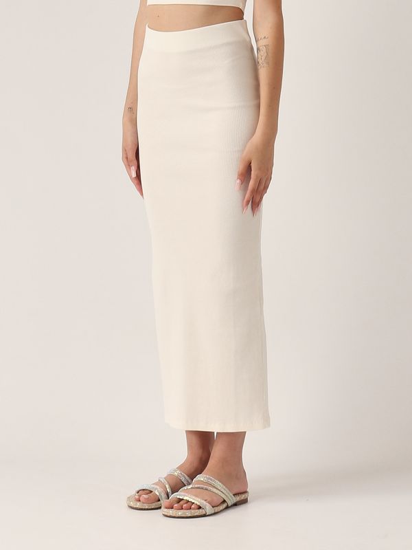 2. Gonna donna Lane in cotone stretch Bianco MC2 Saint Barth lane001