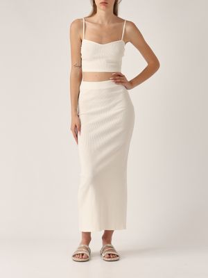 5. Gonna donna Lane in cotone stretch Bianco