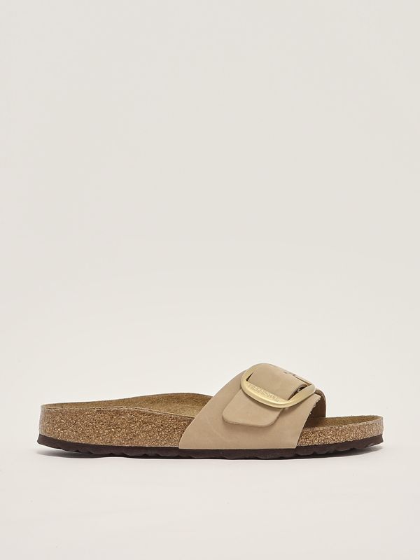 1. Madrid Big Buckle nubuck leather sandals for women Sand Birkenstock 1024009